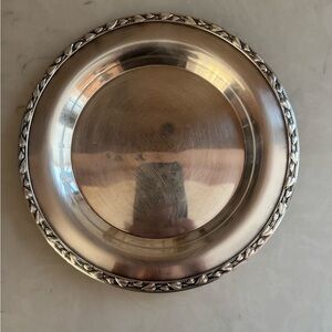 WM A Rogers Meadowbrook Pattern Silver Serving Tray  8.75”